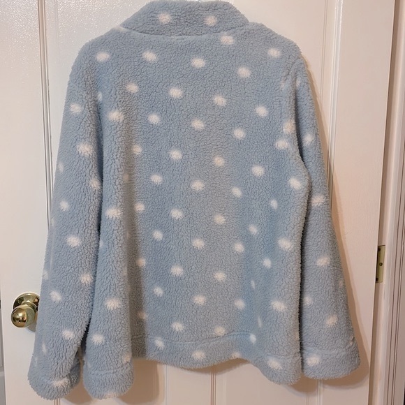 Soft & Fuzzy Blue & White Croft & Barrow Sherpa Fleece Jacket, Sz XL, NWT - Picture 6 of 10